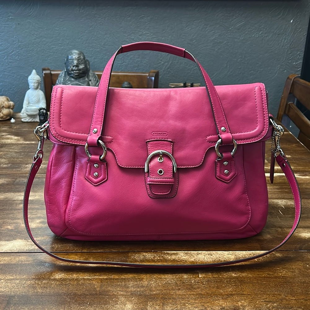Vintage Fuchsia Coach Leather Handbag F28627